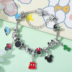925 Sterling Silver Disney Mickey Mouse & Friends Heads and Hats Charm Bracelet